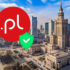 domena .pl z kłódką ochronną, w tle panorama Warszawy